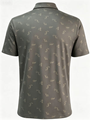"Get Bucked" Golf Polo - Brown