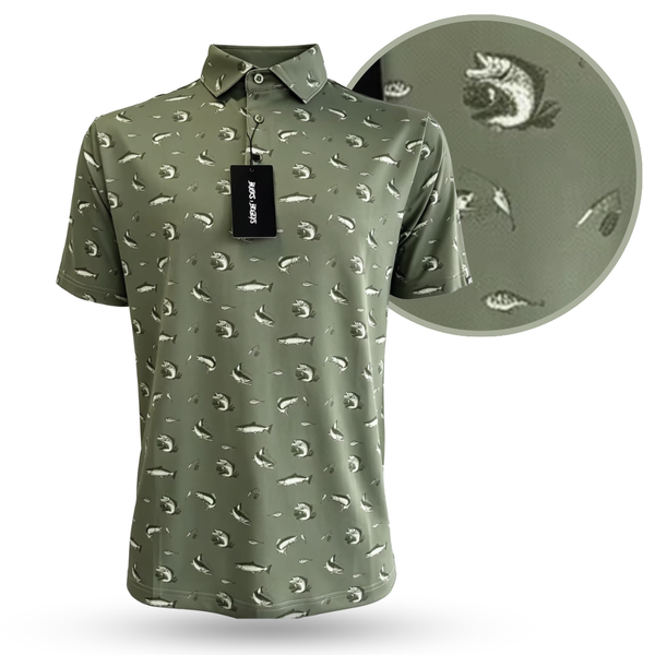 "Gone Fishin" Golf Polo
