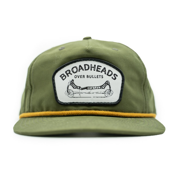 "Broadheads Over Bullets" Rope Hat - Forest Green